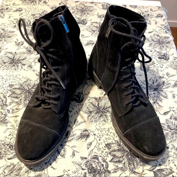 LUCKY  BRAND Sz 9.5 Suede Boots with Laces and Zipper Closures - Picture 1 of 10